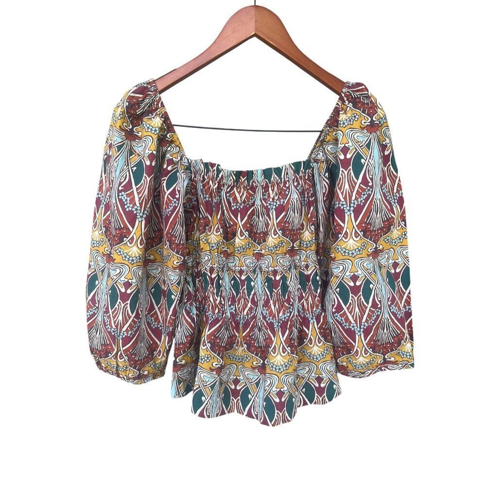 Cara Cara XS Everly Top Chai Tea Deco boho whimsical flutter woman’s blouse